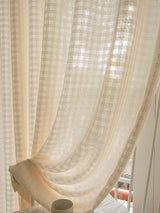 Cotton Curtain Panels – Japanese Linen Beige Sheer Blackout Panel - Hurbane Home