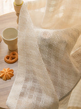 Cotton curtain panels styled for modern bedroom window