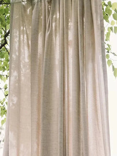 Cotton Linen Curtain – Japanese Grommet Semi - Sheer Panel - Hurbane Home