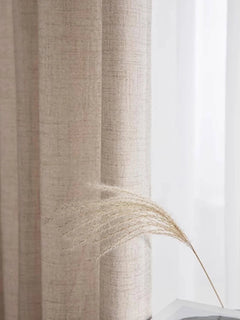 Cotton Linen Curtain – Japanese Grommet Semi - Sheer Panel - Hurbane Home