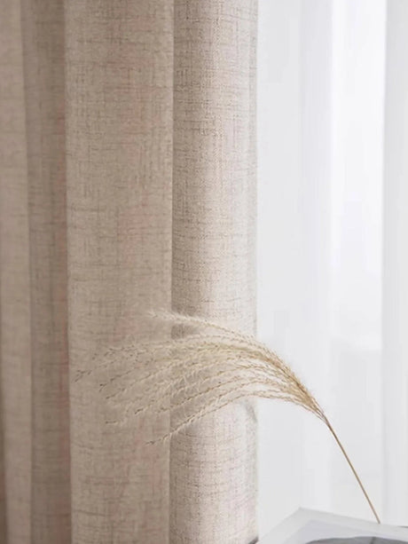 Cotton Linen Curtain – Japanese Grommet Semi - Sheer Panel - Hurbane Home