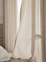 Cotton Linen Curtain – Japanese Grommet Semi - Sheer Panel - Hurbane Home