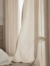 Cotton Linen Curtain – Japanese Grommet Semi - Sheer Panel - Hurbane Home