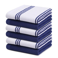 Cotton Waffle Weave Kitchen Towels - Ultra Absorbent 100% Cotton Dish Cloths - 100 Cotton Kitchen Towels - Hurbane Home