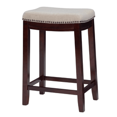 Counter Bar Stools – 24 Inch Padded Beige Counter Height Seating - Counter Bar Sools - Hurbane Home