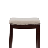 Counter Bar Stools – 24 Inch Padded Beige Counter Height Seating - Counter Bar Sools - Hurbane Home