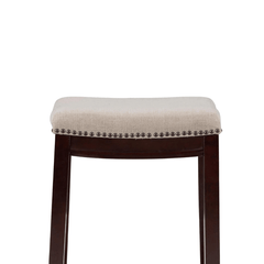 Counter Bar Stools – 24 Inch Padded Beige Counter Height Seating - Counter Bar Sools - Hurbane Home