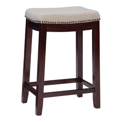 Counter Bar Stools – 24 Inch Padded Beige Counter Height Seating - Counter Bar Sools - Hurbane Home