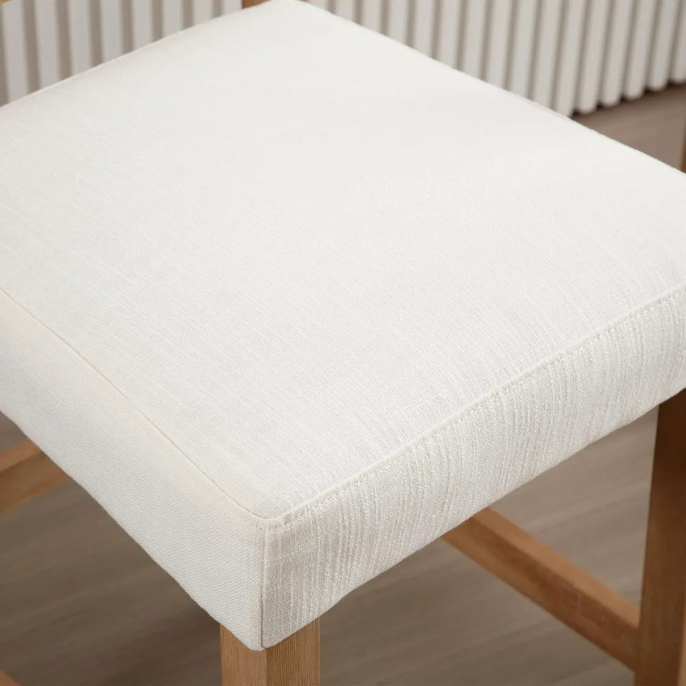 counter height chair beige linen for kitchen island seating