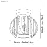 Dimension diagram for the crystal cage flush mount ceiling light