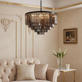 Second wide view of the 80 cm crystal chandelier statement fixture