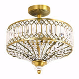 Crystal drum semi flush ceiling light packaged view