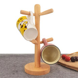 Cup and Mug Holder - Wooden Mug Tree Stand for Kitchen Organization - Mug Tree Holder - Hurbane Home