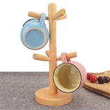 Cup and Mug Holder - Wooden Mug Tree Stand for Kitchen Organization - Mug Tree Holder - Hurbane Home