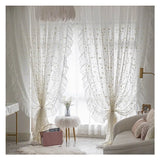 Curtains Sheers and Panels – White Embroidered Floral Tulle Window Drapes - Hurbane Home