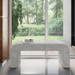 Curved Upholstered Bench - Stylish Bedroom Seating with Elegant Design - Hurbane Home