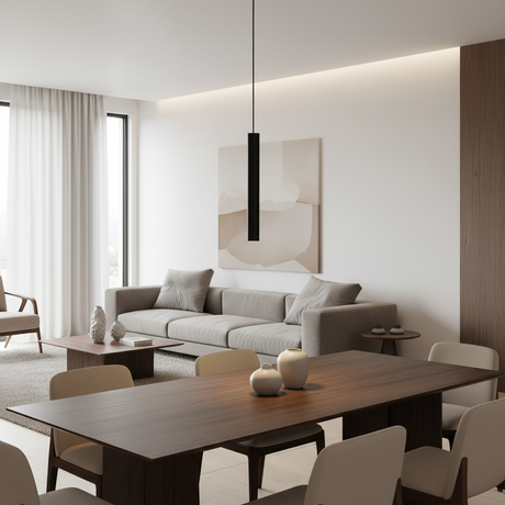 Cylinder Pendant Light Slim Aluminum Tube Integrated LED