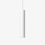 Single white tube pendant shown against a plain white backdrop
