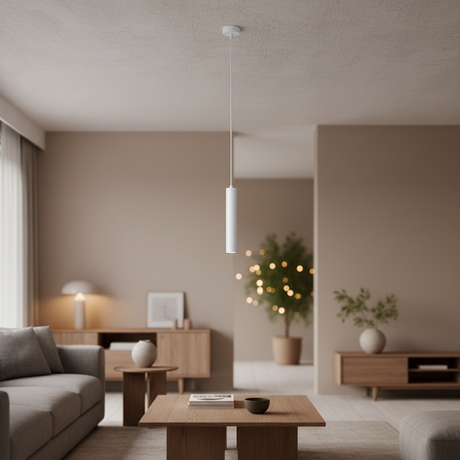 Cylinder Pendant Light Slim Aluminum Tube Integrated LED