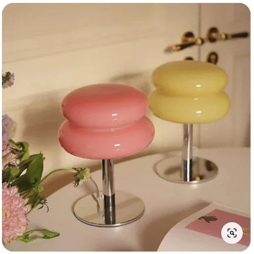 Elenorra Spinetta Retro Table Lamp Double Glass 11in H 7.1in
