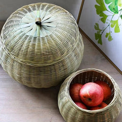Decorative Storage Baskets - Large Woven Baskets with Lids for Organizing - Wooven Storage Baskets - Hurbane Home