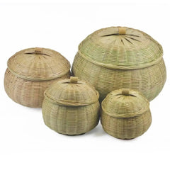 Decorative Storage Baskets - Large Woven Baskets with Lids for Organizing - Wooven Storage Baskets - Hurbane Home