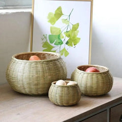 Decorative Storage Baskets - Large Woven Baskets with Lids for Organizing - Wooven Storage Baskets - Hurbane Home