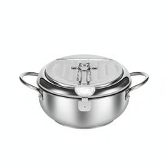 Deep Fry Pot with Basket - Stainless Steel Japanese Frying Pan for Cooking - Deep Frying Pan - Hurbane Home