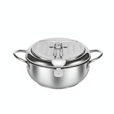 Deep Fry Pot with Basket - Stainless Steel Japanese Frying Pan for Cooking - Deep Frying Pan - Hurbane Home