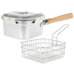 Deep Fryer Pot with Thermometer - Stainless Steel Pan for Safe Cooking - Deep Frying Pan - Hurbane Home
