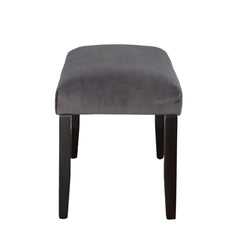 Dining Room Bench – Napoli Gray Velvet Seat With Hardwood Legs - Velvet Dining Bench - Hurbane Home