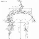 Line drawing showing the 15.7 in planter diameter and 9.8 in height