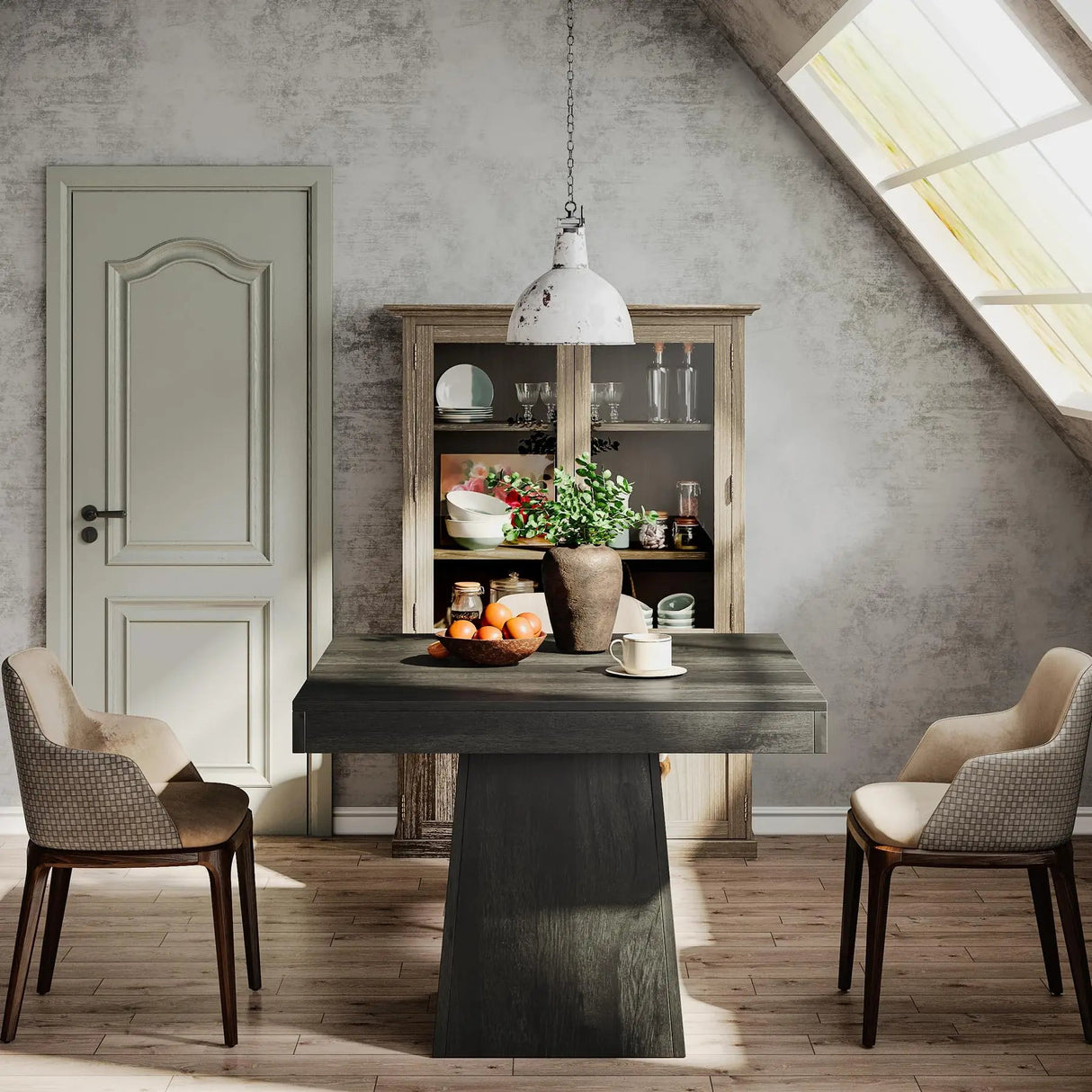 Dining Room Table Pedestals – Tribesigns 31.5in Square Farmhouse Table - Hurbane Home