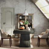 Dining Room Table Pedestals – Tribesigns 31.5in Square Farmhouse Table - Hurbane Home