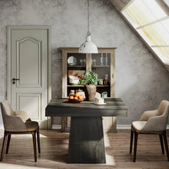 Dining Room Table Pedestals – Tribesigns 31.5in Square Farmhouse Table - Hurbane Home