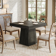 Dining Room Table Pedestals – Tribesigns 31.5in Square Farmhouse Table - Hurbane Home