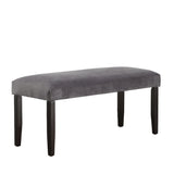 Dining Room Bench – Napoli Gray Velvet Seat With Hardwood Legs.