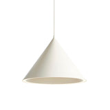 White cone pendant shade shown unlit on a plain white background