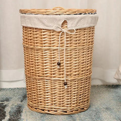 Dirty Laundry Container - Wicker Basket with Lid for Stylish Storage - Wicker Laundry Basket - Hurbane Home