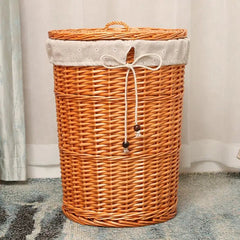 Dirty Laundry Container - Wicker Basket with Lid for Stylish Storage - Wicker Laundry Basket - Hurbane Home