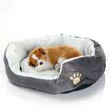 Dog Snuggle Bed - Plush Donut Pet Cave Bed for Small Pets - Heated Pet Bed - Hurbane Home