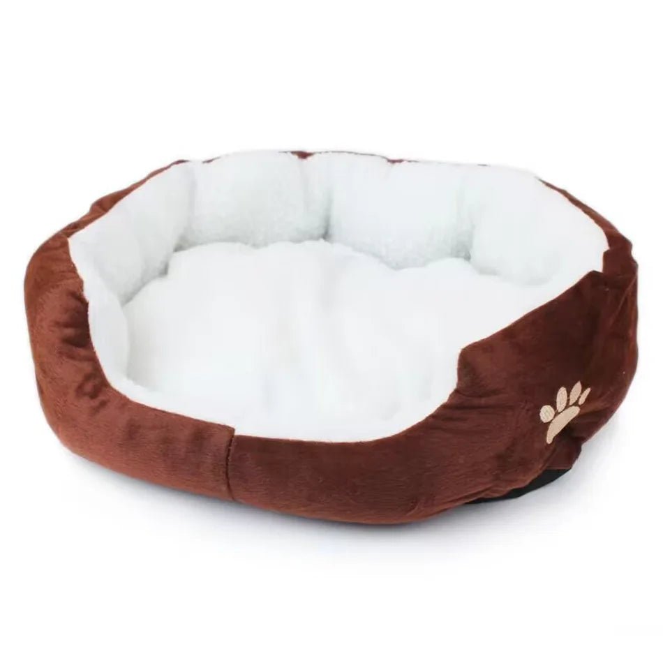 Dog Snuggle Bed - Plush Donut Pet Cave Bed for Small Pets - Heated Pet Bed - Hurbane Home