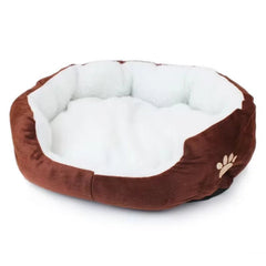 Dog Snuggle Bed - Plush Donut Pet Cave Bed for Small Pets - Heated Pet Bed - Hurbane Home