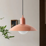 Pink shade and pink body colourway of the dome glass globe pendant