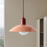 Red shade and pink body variant of the glass globe pendant light