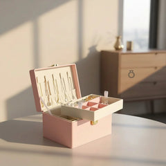 Double Layer Jewelry Box - Elegant Storage with Travel - Friendly Design - Jewelry Organizer Box - Hurbane Home