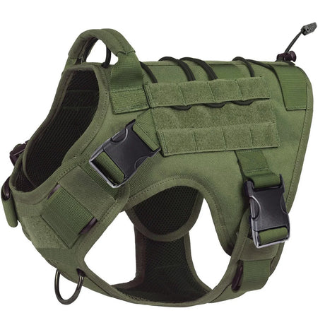 double lead harness tactical adjustable dog vest