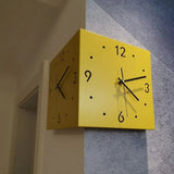 Double Sided Corner Wall Clock – Modern Analog Digital Display Design - Hurbane Home