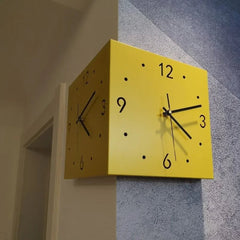 Double Sided Corner Wall Clock – Modern Analog Digital Display Design - Hurbane Home