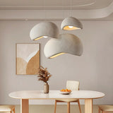 Dimmable pendant light lit up showing the warm interior glow